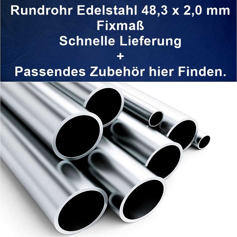 Rundrohr 48,3 mm Fixmaß aus Edelstahl