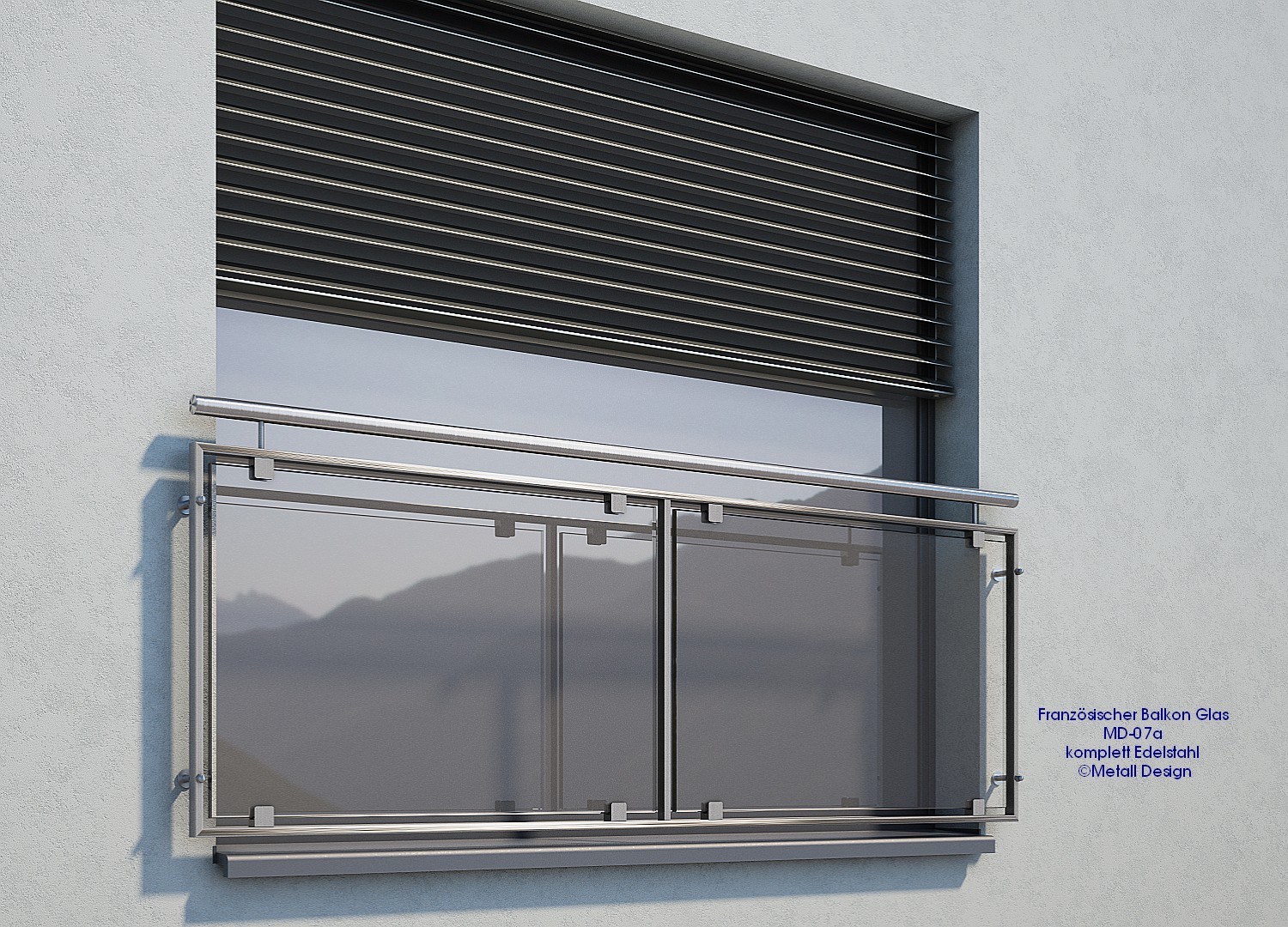 Geländer für Fenster aus Glas, Französischer Balkon Glas.