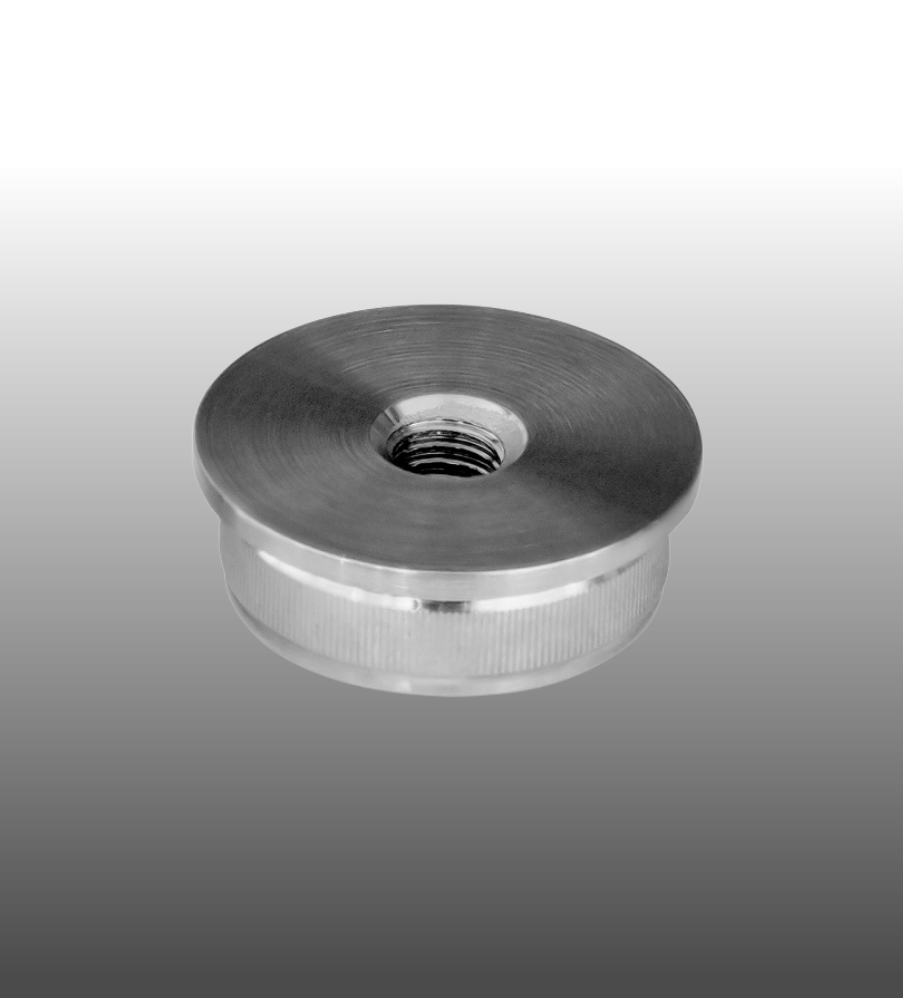 Endkappe Edelstahl V4A mit Gewinde flach