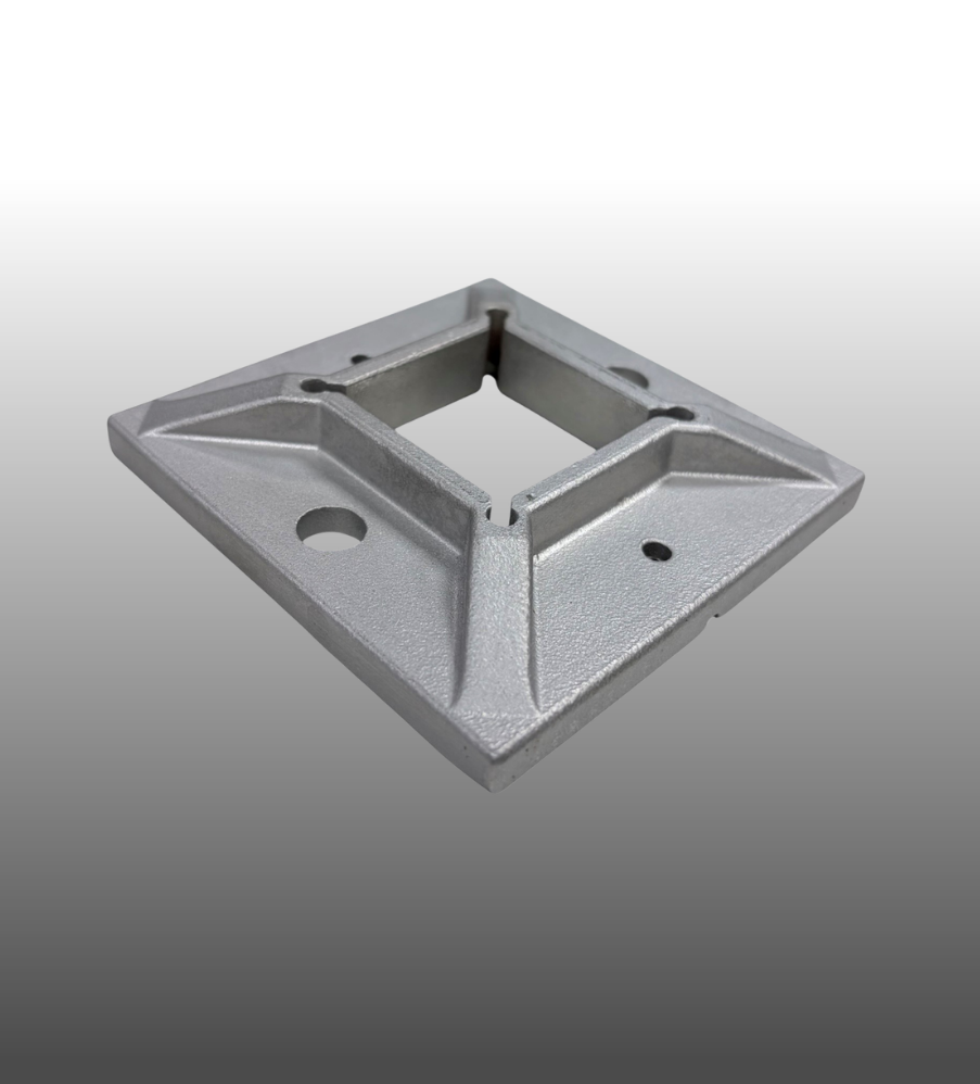 Vierkantrohr Edelstahl Bodenanschluss Bodenflansch 40 x 40 mm