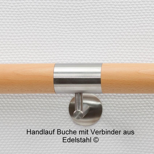 Handlauf Buche mit Edelstahl-Verbinder