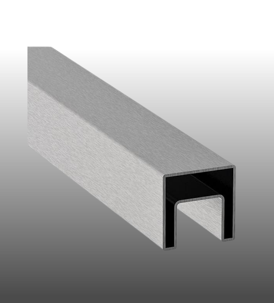 Nutrohr Vierkantrohr Glasleistenrohr Edelstahl NR-03 für Ganzglasgeländer