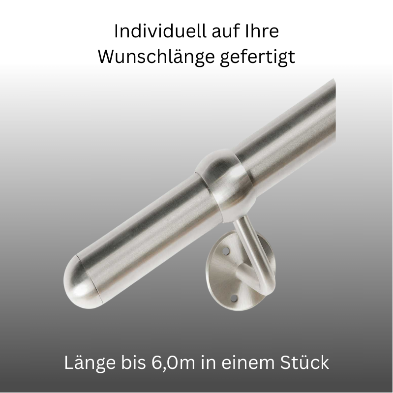 Handlauf Edelstahl DS03, Länge auf Maß mit Kugelring
