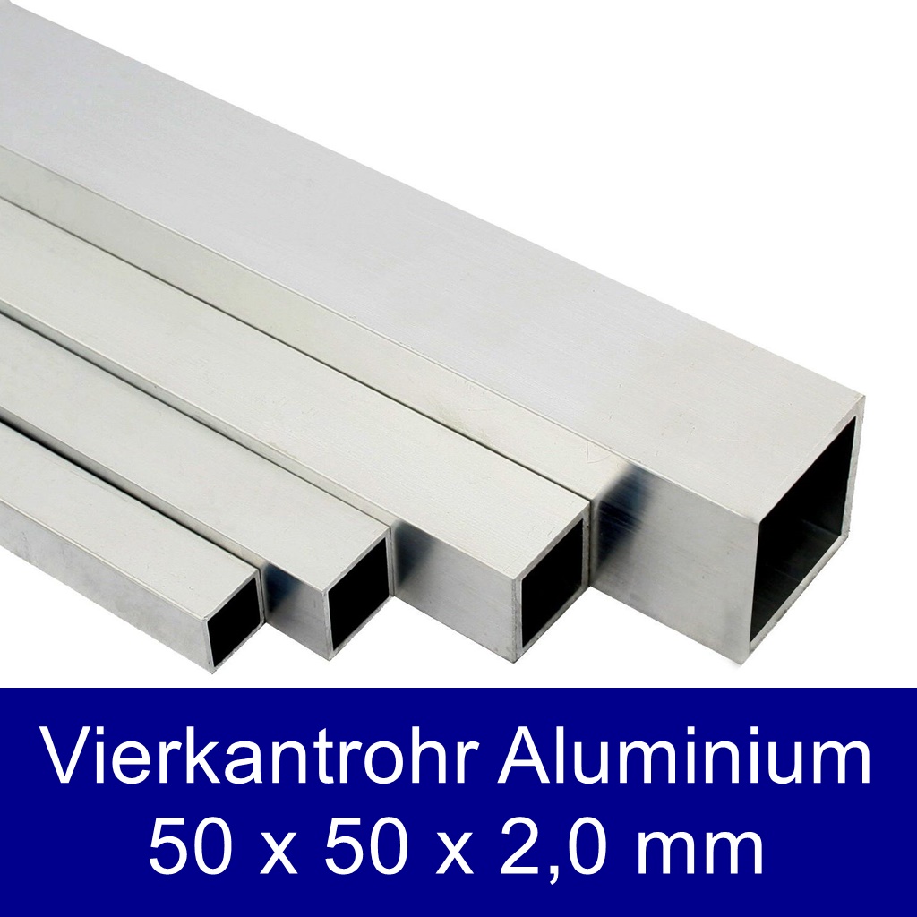Aluminiumrohr Vierkant 50x50mm