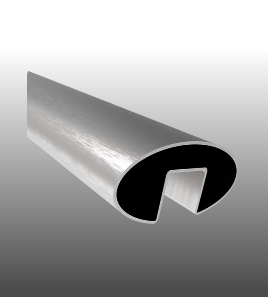 Nutrohr Ovalrohr Glasleistenrohr Edelstahl NR-02 für Ganzglasgeländer