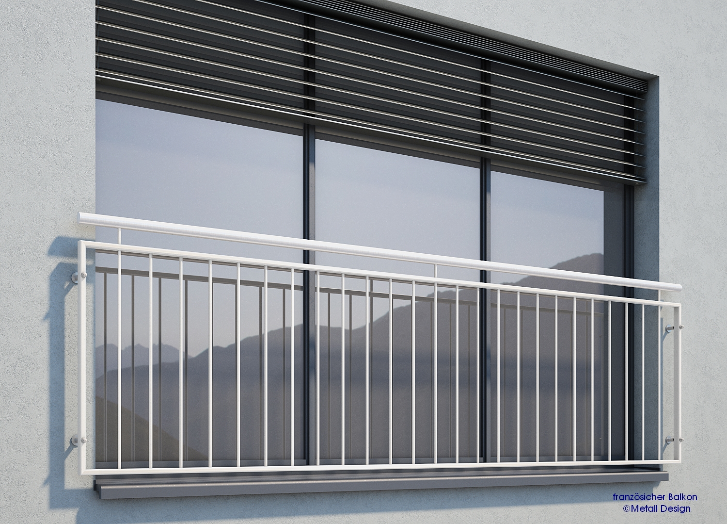 Balkon Geländer weiß MD02
