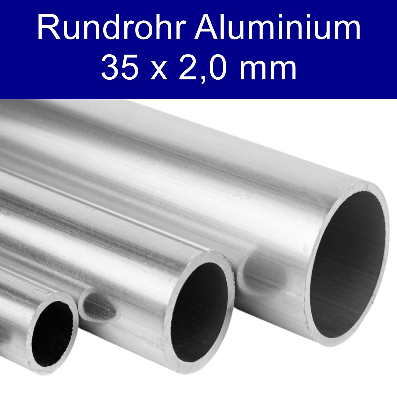 Rundrohr aus Aluminium 35 x 2,0 mm