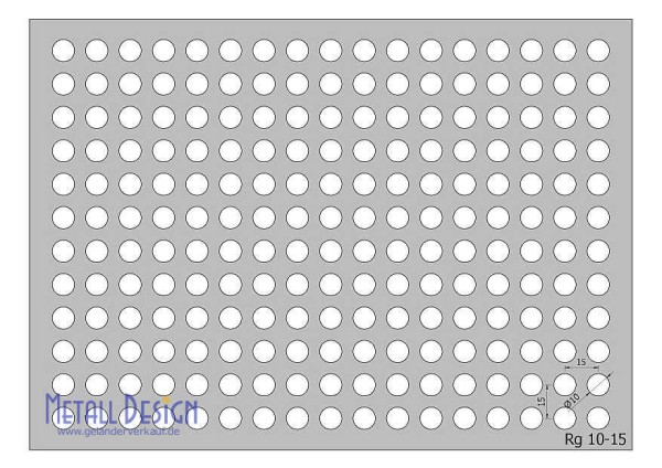 Lochblech Edelstahl mit Rundlochung RG-10-15