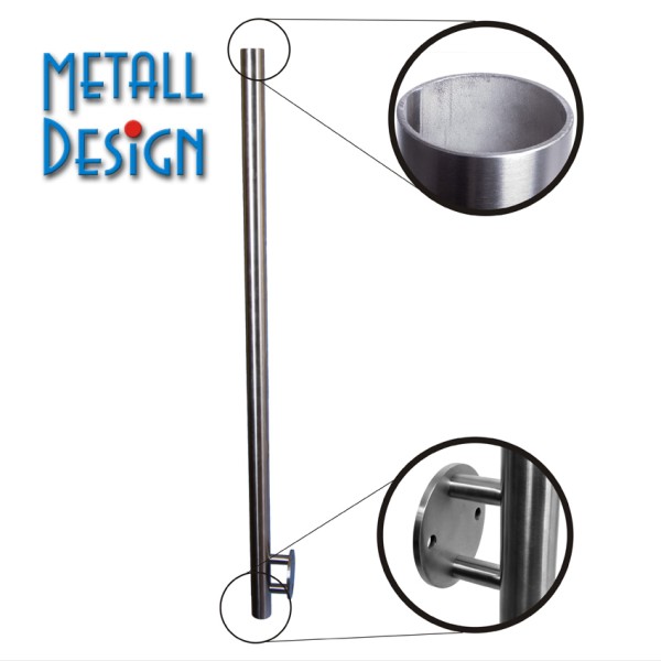 Geländerpfosten Edelstahl Basis 02, seitliche Befestigung.