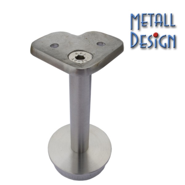 Rohrstütze Edelstahlrohr rund mit Montageplatte eckig 90° für Handlauf Edelstahl Rohrstütze Edelstahlrohr rund mit Montageplatte eckig 90° für Handlauf Edelstahl