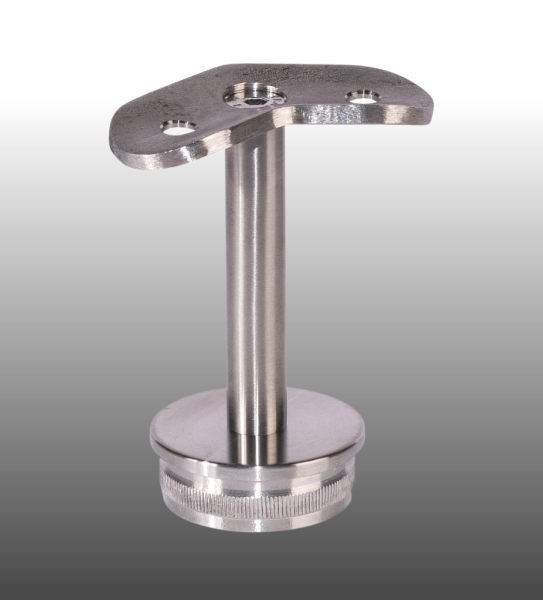 Handlaufhalter Geländerpfosten Eckpfosten 90° Endkappe flach Handlauf rund