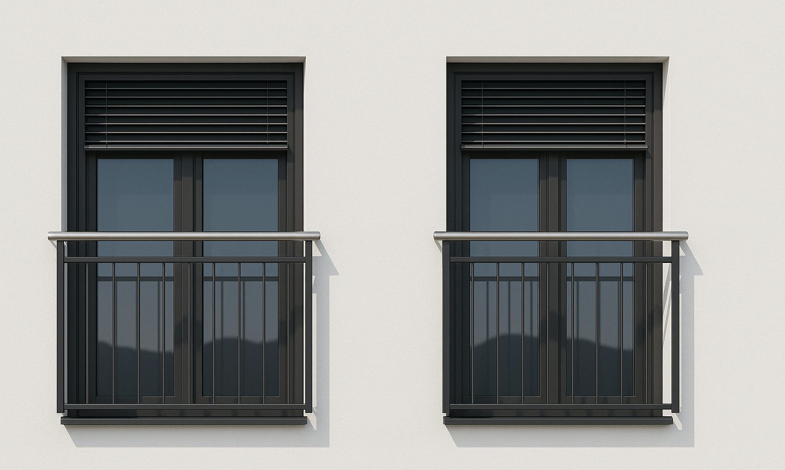 Französischer Balkon Kaufen mit Glas, Lochblech, Stabfüllung
