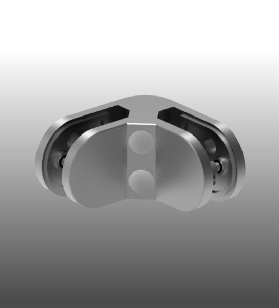 Glashalter Eckglasklemme Edelstahl Winkel 90° V4A 82 mm x 45 mm x 30 mm