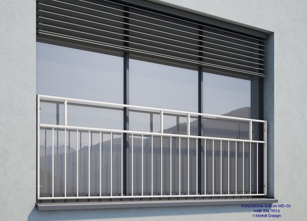französischer Balkon MD 03P, weiß RAL9016