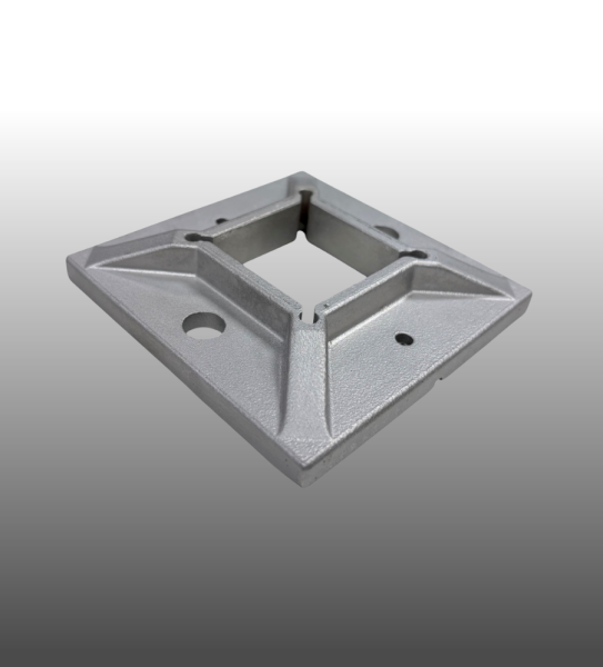 Vierkantrohr Edelstahl Bodenanschluss Bodenflansch 40 x 40 mm