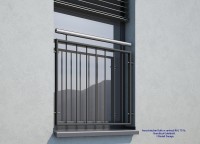 Französischer Balkon, anthrazitgrau, RAL 7016, Handlauf Edelstahl. Französischer Balkon, anthrazitgrau, RAL 7016, Handlauf Edelstahl.