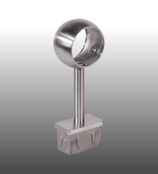 Handlaufhalter Edelstahl Kugelring Geländerpfosten Rechteckrohr.