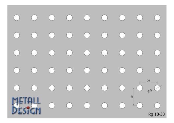 Lochblech Edelstahl Rg-10-30, rund gelocht.