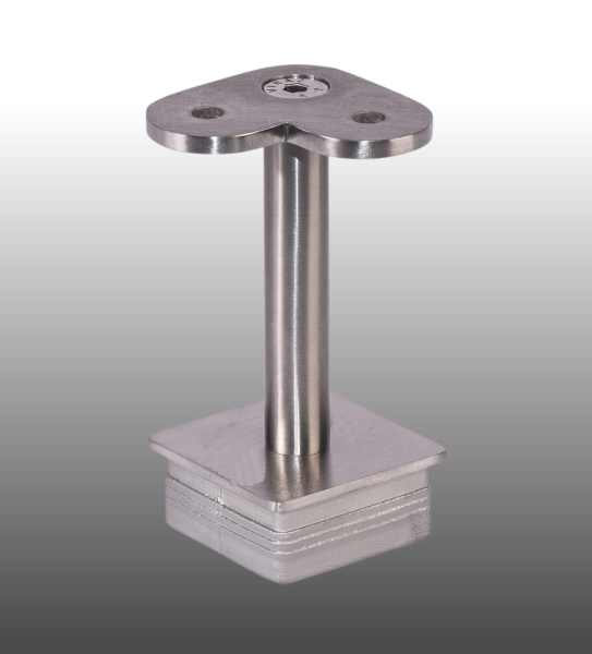 Handlaufhalter für Geländerpfosten Vierkantrohr mit Handlauf flach für Eckpfosten