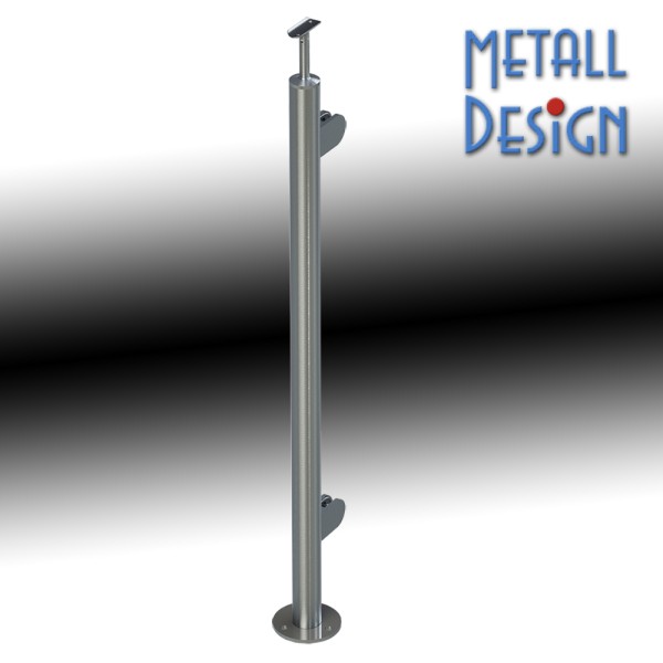 Geländerpfosten für Lochblechgeländer aus Edelstahl Endpfosten links oder rechts