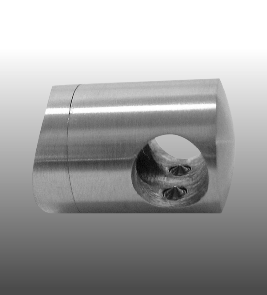 Querstabhalter geteilt für Relinggeländer mit Geländerpfosten aus Rundrohr.