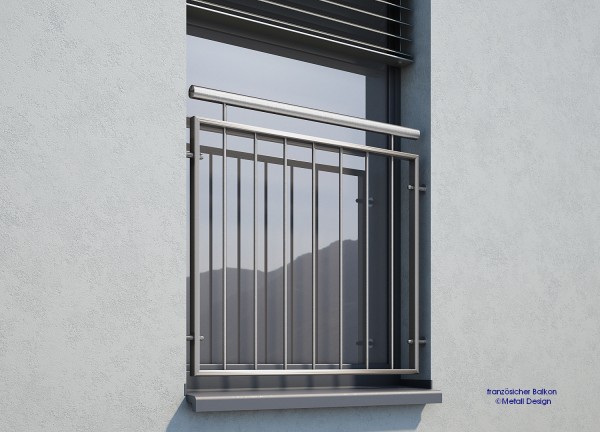 Französischer Balkon Edelstahl Montage in der Fensteröffnung MD 02i