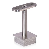 Handlaufhalter Edelstahl für Geländerpfosten Vierkantrohr mit Handlauf flach Handlaufhalter Edelstahl für Geländerpfosten Vierkantrohr mit Handlauf flach