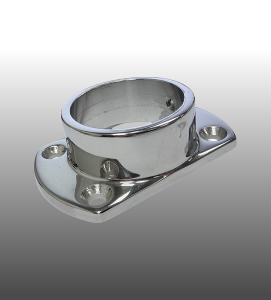 Handlauf Holz Edelstahl Wandanschluss 45mm schmal Hochglanz