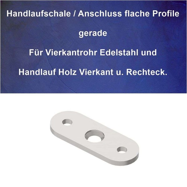 Anschlussplatte Handlauf und Geländer Flach gerade. Anschlussplatte Handlauf und Geländer Flach gerade.