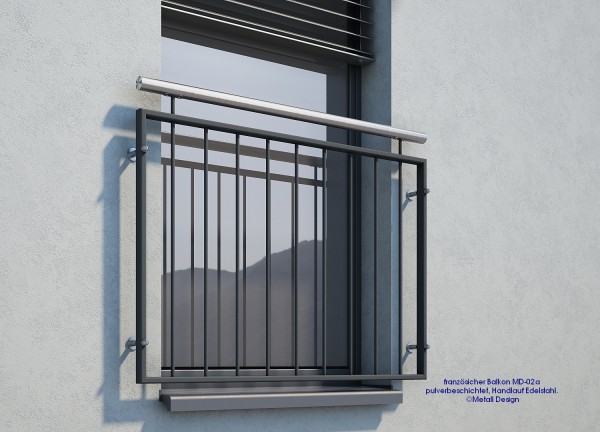 RESTPOSTEN Französischer Balkon pulverbeschichtet RAL7016 870 mm