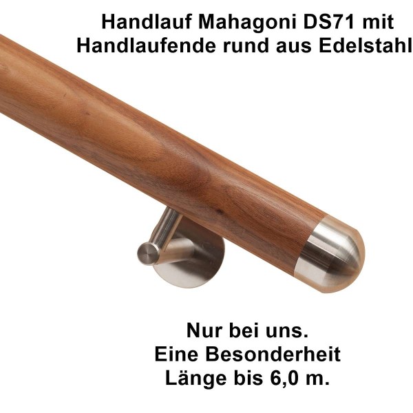 Handlauf Mahagoni Handlaufende rund.