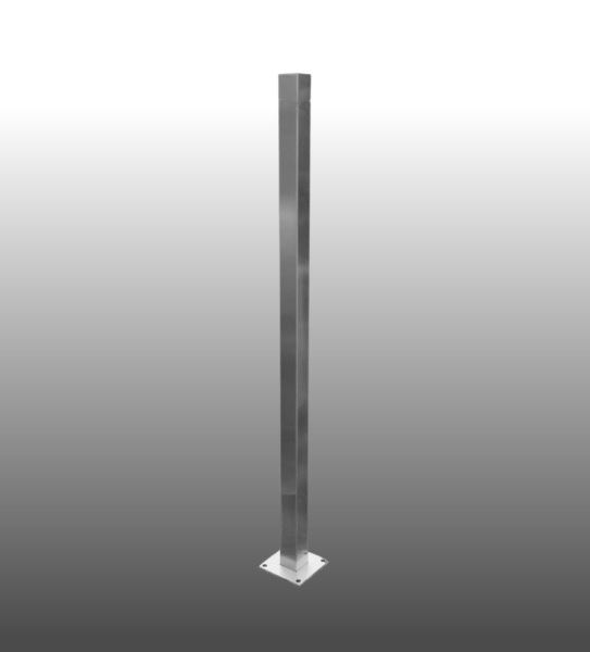 Geländerpfosten V4A Vierkantrohr Basis 03 aufgesetzte Montage