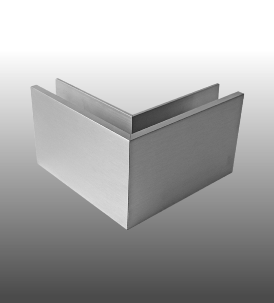 Eckverbinder Außenecke Ganzglasgeländer aufgesetzte Montage