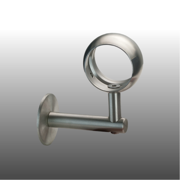 Handlaufhalter Edelstahl mit Kugelring für Handläufe aus Holz und Edelstahl.