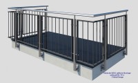 Geländer MD02S pulverbeschichtet, anthrazit grau, seitliche Montage. Geländer MD02S pulverbeschichtet, anthrazit grau, seitliche Montage.