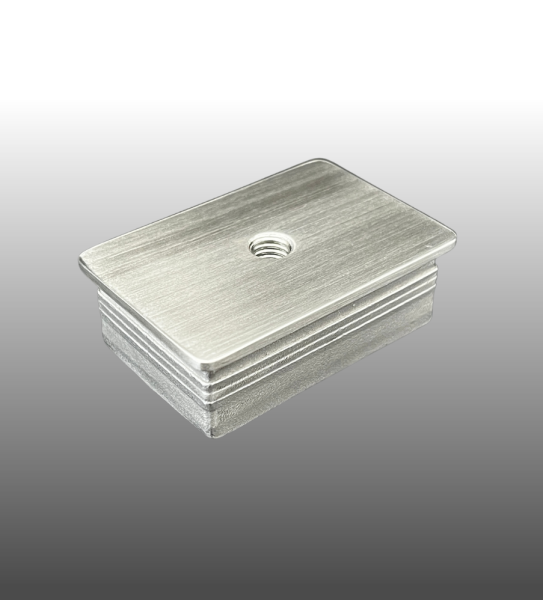 Rechteckrohr Endkappe flach mit Gewinde