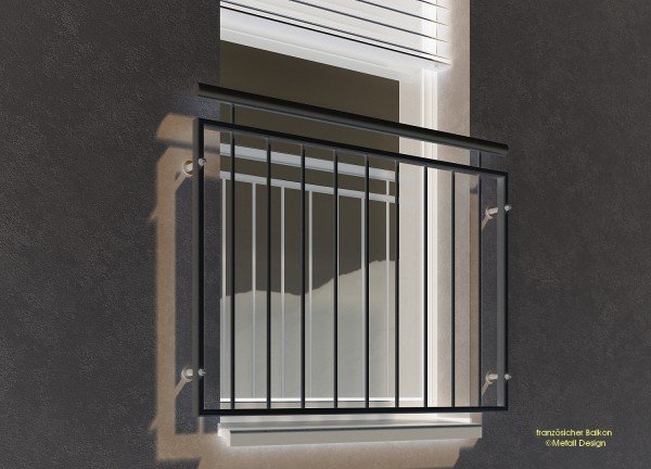 Französischer Balkon 870 mm pulverbeschichtet RAL 
