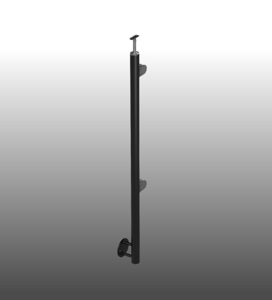 Glasgeländerpfosten pulverbeschichtet RAL 7016 - Endpfosten links