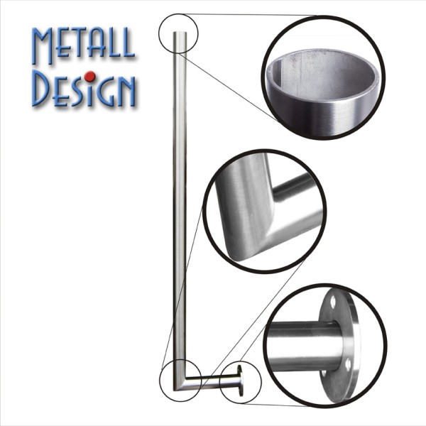 Geländerpfosten Edelstahl Basis 04 Rundrohr seitliche Montage