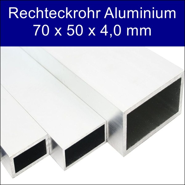 Rechteckrohr Alu 70 x 50 x 4 mm