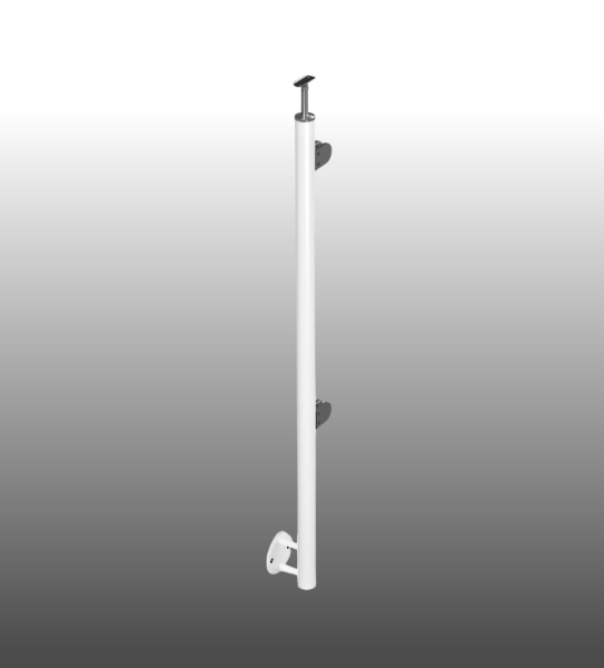 Glasgeländerpfosten pulverbeschichtet RAL 9016 - Endpfosten links