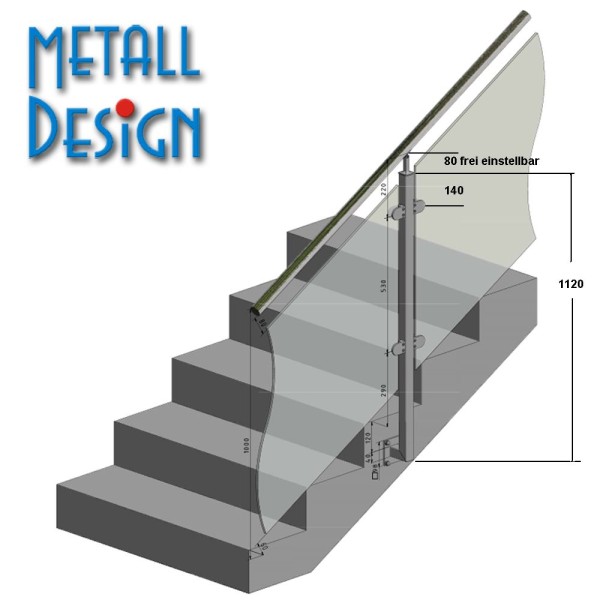 Geländerpfosten Treppengeländer VGST-03 Vierkantrohr. Geländerpfosten Treppengeländer VGST-03 Vierkantrohr.