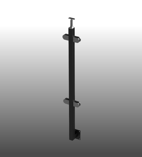 Geländerpfosten pulverbeschichtet anthrazitgrau Glasgeländer, Mittelpfosten.