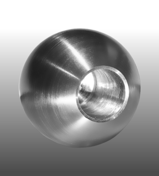 Edelstahlkugel mit Sackloch
