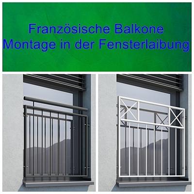 Französischer Balkon Stabgeländer Geländer Edelstahl 128x90 cm Holzoptik Gitter 