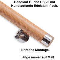 Handlauf Buche DS20 Handlaufende flach. Handlauf Buche DS20 Handlaufende flach.