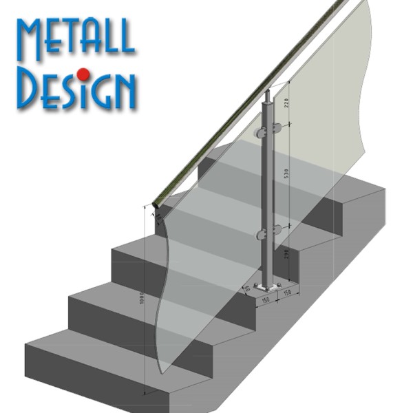 Geländerpfosten Vierkantrohr, Treppengeländer Geländerpfosten Vierkantrohr, Treppengeländer
