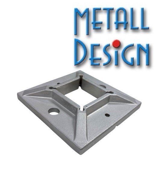 Vierkantrohr Edelstahl Bodenanschluss Bodenflansch 40 x 40 mm