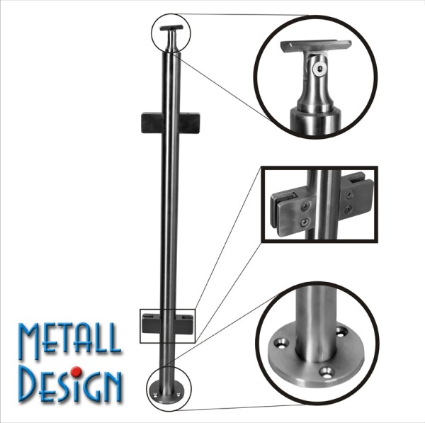 Geländerpfosten Glasgeländer Edelstahl Mittelpfosten Geländerpfosten Glasgeländer Edelstahl Mittelpfosten