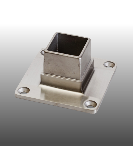 Vierkantrohr Geländer Pfosten Anschluss Bodenflansch V4A